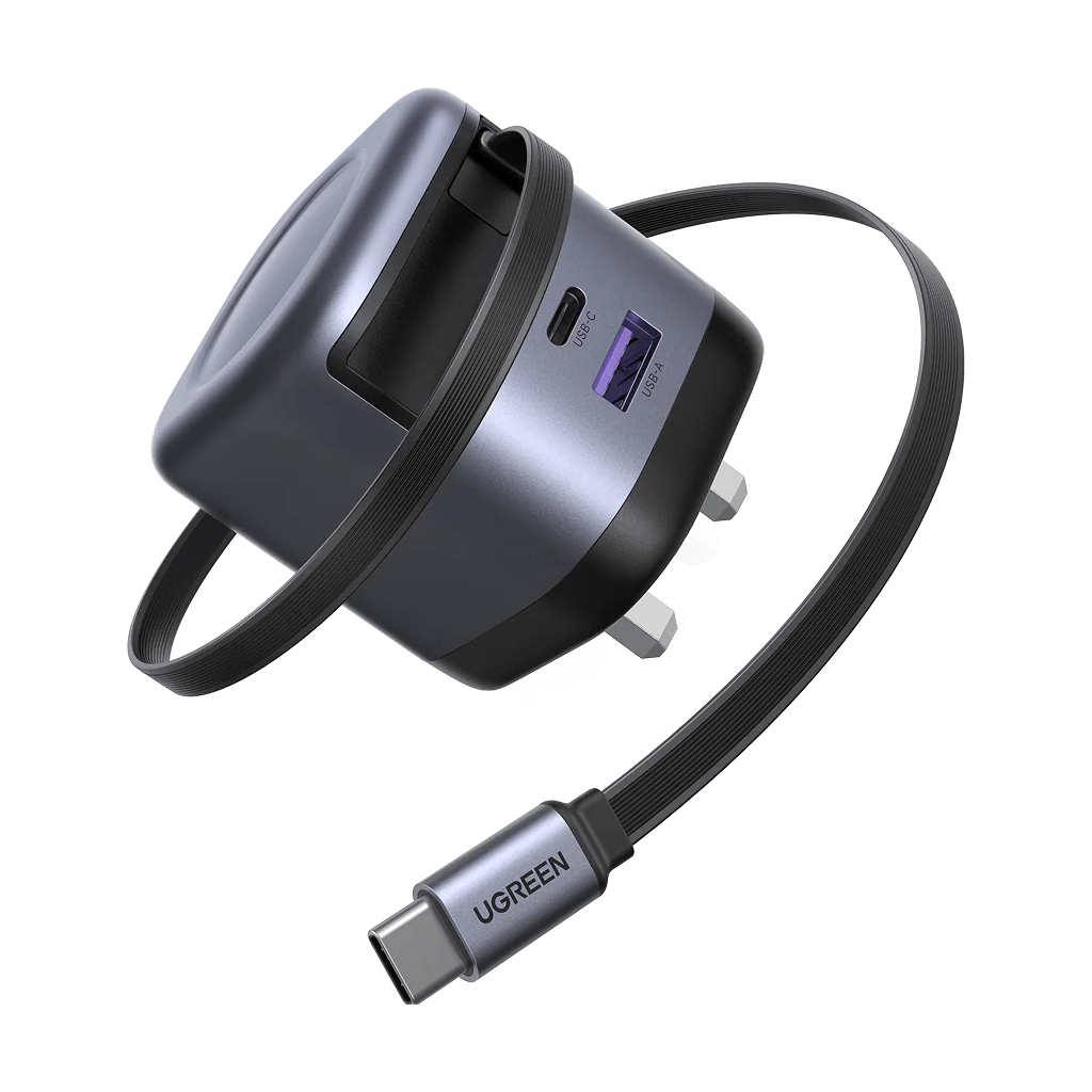 UGREEN 45W GAN FAST CHARGER WITH RETRACTABLE CABLE