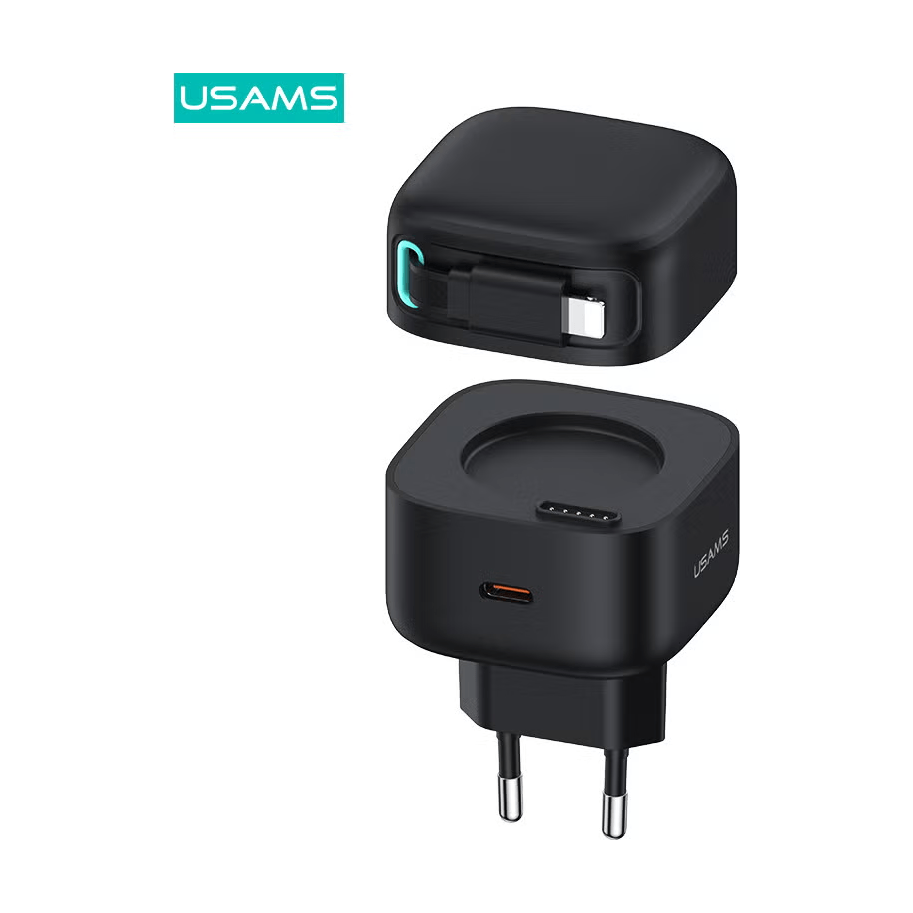 USAMS PD 35W GAN FAST CHARGER WITH LIGHTNING CABLE